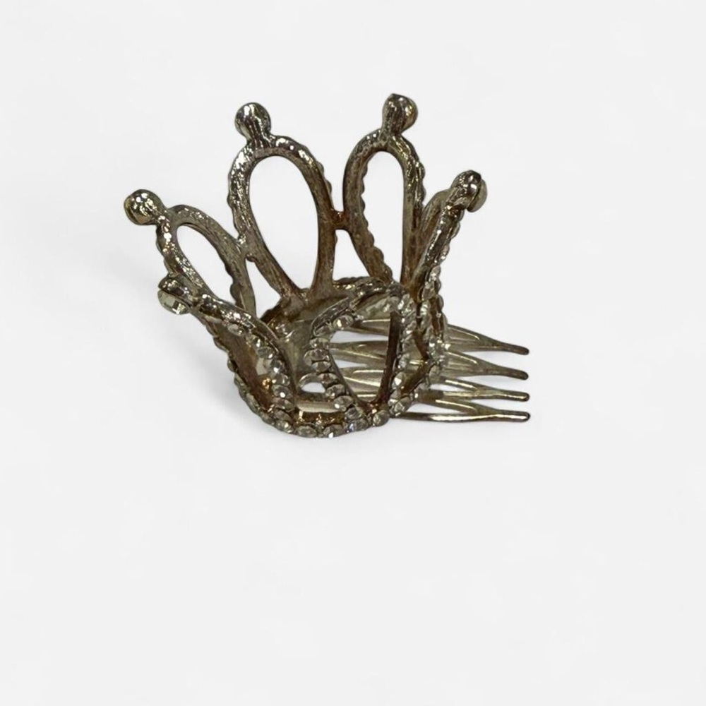 Elegant Silver Crown Hair Comb